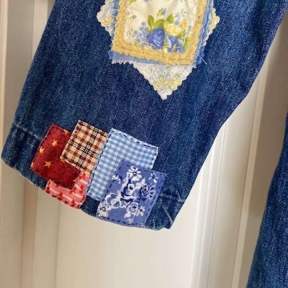 Coldwater Creek Patchwork denim jacket Womens M Overshirt Barn chore Tunic - Picture 7 of 14